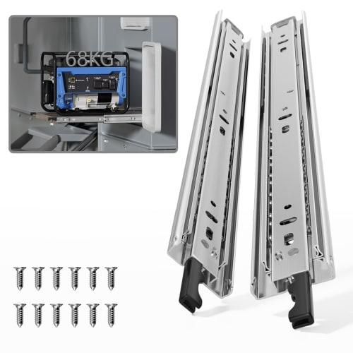 

Направляющие для ящиков с замком PHWALK, длиной 30 см, грузоподъемностью 68 кг, шариковые подшипники, полное выдвижение, комплект из 2 штук (Замок 68 кг, 300 мм)