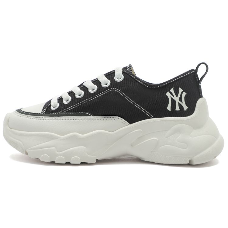 MLB Chunky High Canvas Leather Thick Sole Durable Low Top Dad Shoes Unisex sneakers Black 3ASHUL22N-50BKS