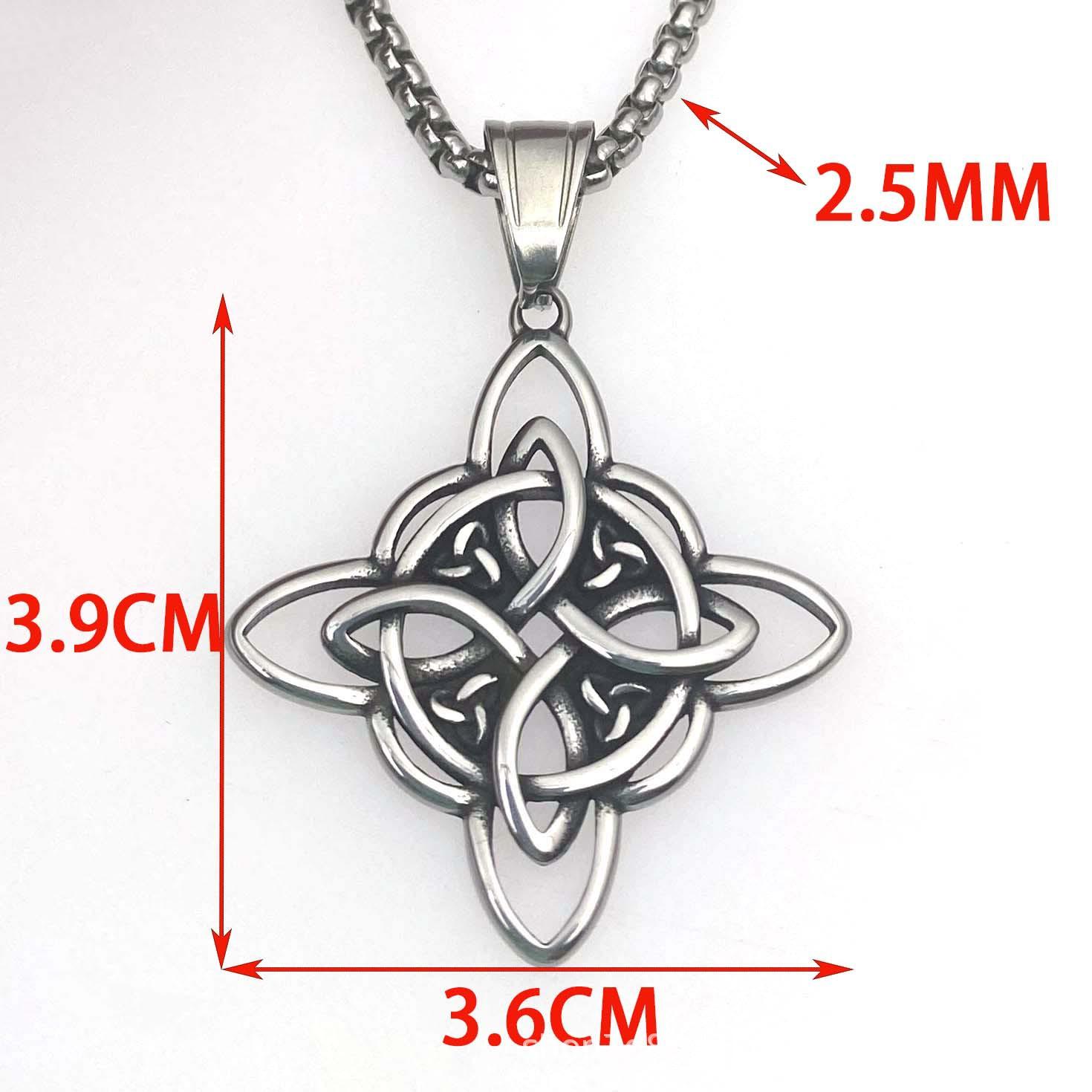 

Винтажный кельтский узел подвеска из нержавеющей стали индивидуальное хип-хоп титановое стальное ожерелье свитер цепь