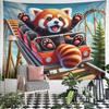 Red Panda on a Thrilling Roller Coaster Pattern Wall Hanging Tapestry Decorative Tapestry Home Decor for Bedroom and Living Room