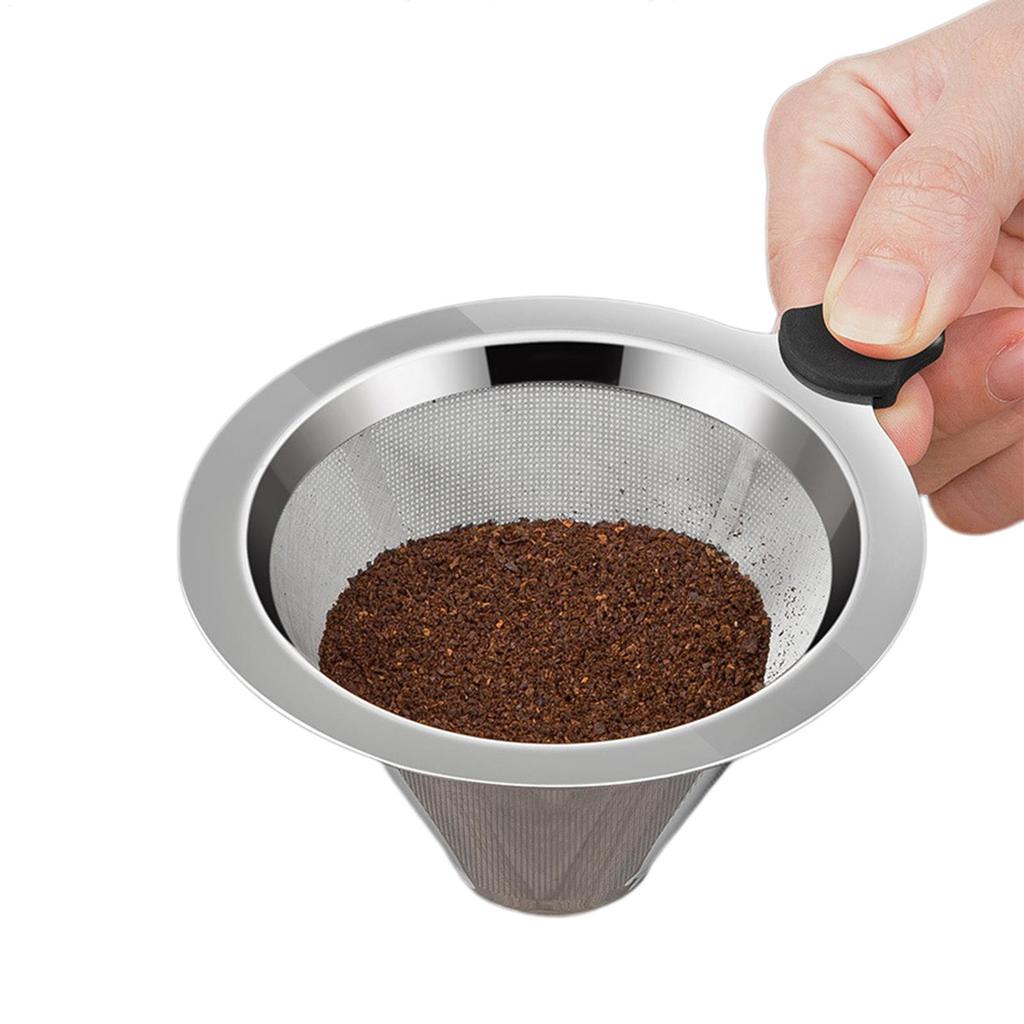 Coffee Filter Stainless Steel Coffee Filter Pour Over Portable Reusable Double Layer Coffee Funnel Paperless Pour Over Holder