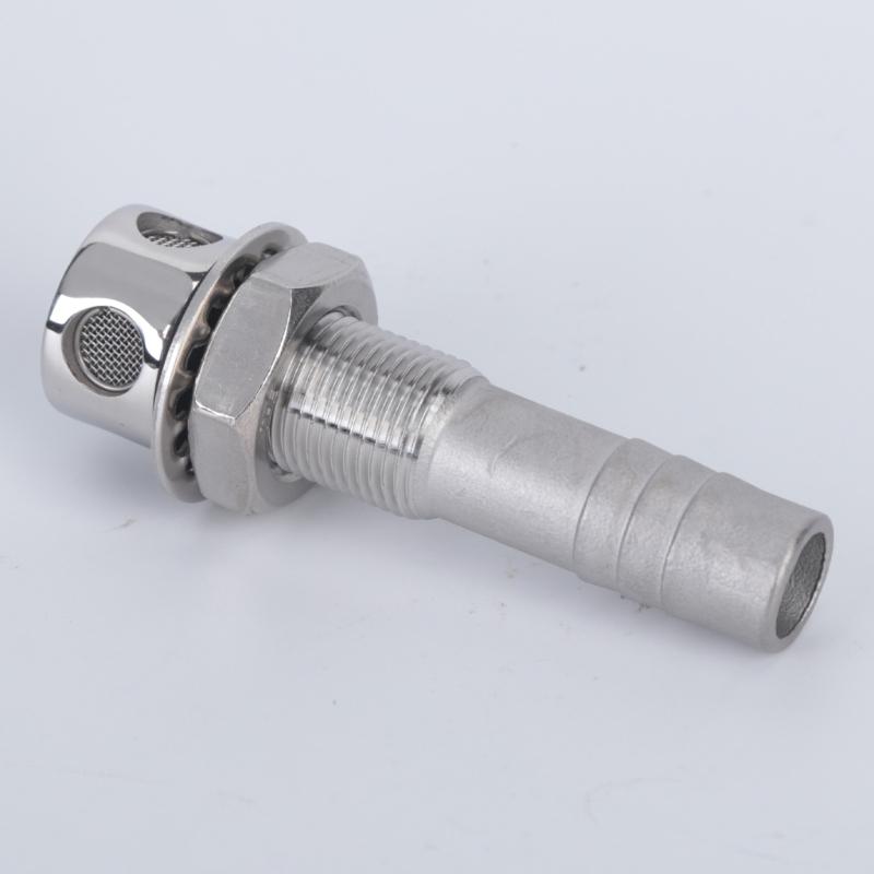 Boat Vent Fitting 316 Stainless Steel 16 mm Screened Straight Outlet with Threaded Body for Marine Ventilation Use