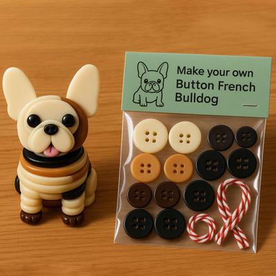 DIY Weihnachtsknopf-Schmuck Handgefertigtes Material-Set Französische Bulldogge Knopf-Schmuck Weihnachts-Bastelsets Dekorativ