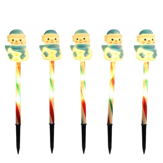 Solar Christmas Lawn Lights Santa Snowman Stake Lamps for Yard Outdoor Warm White LED Garden Lighting