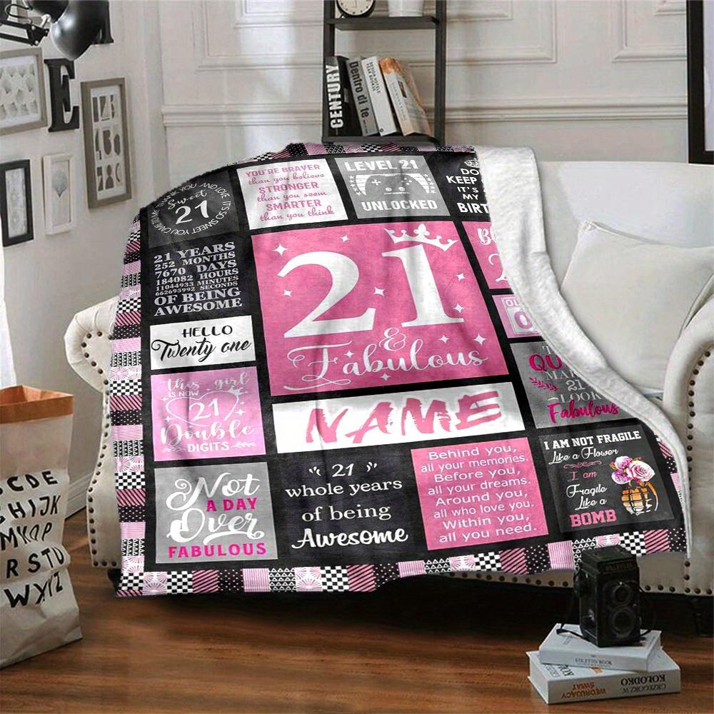 Sweet 21St Birthday Home Blankets Soft Cozy Lightweight Allseason Multipurpose Blanket For Picnic Sofa Office Bed Living Room Suitable As Gift For