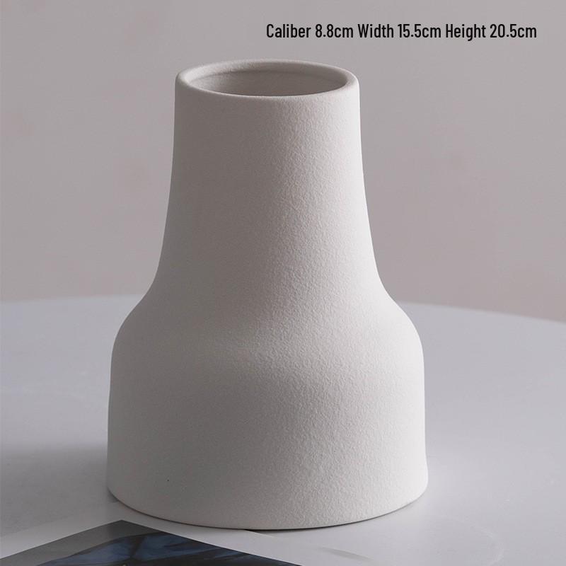 Modern Nordic White Ceramic Vase for Fresh and Dried Flowers - Living Room and Dining Table Decor