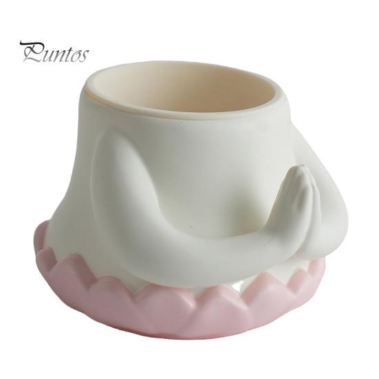 Vaso in Stile Buddha Piccolo Fioriera, Vaso da Tavolo Smaltato, Fioriera da Scrivania, Portapenne Multiuso, Leggero Decorazione Zen Curativa Regalo