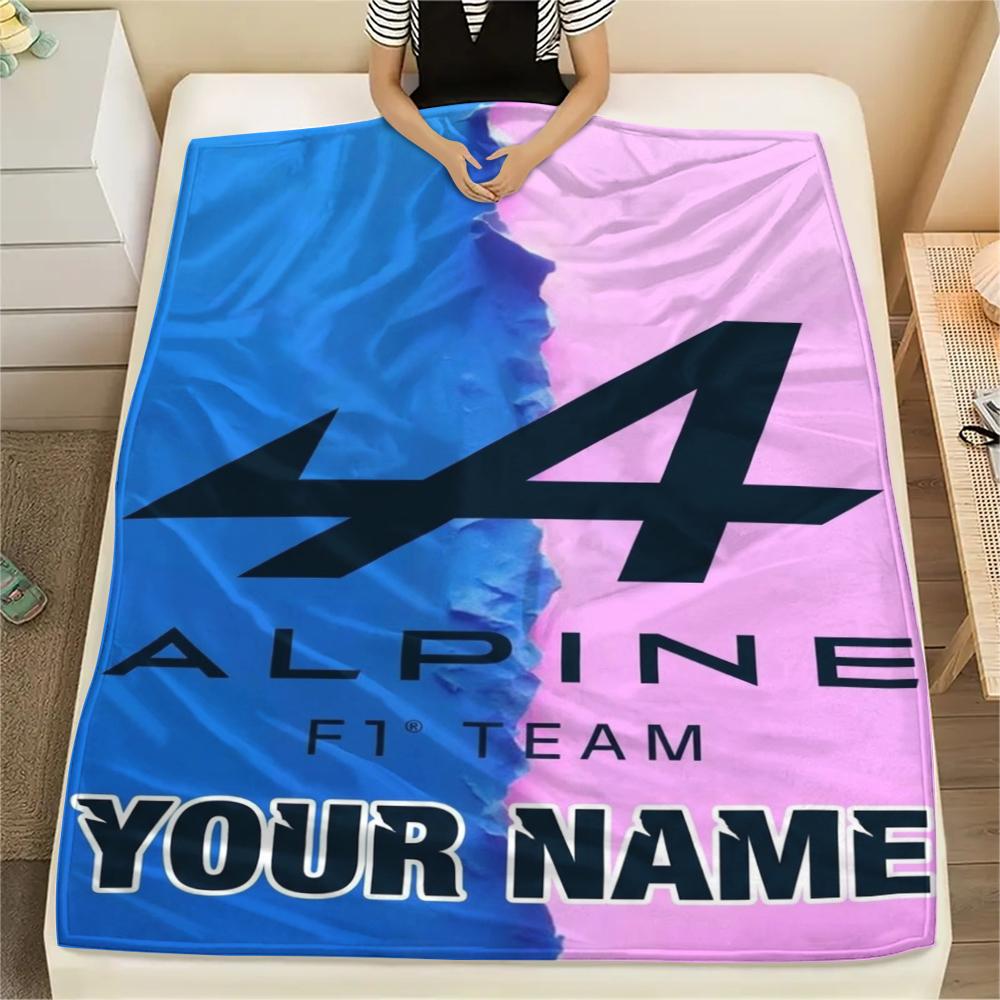 1PC Custom Name Alpine Patterned Flannel Blanket Suitable For All Seasons for Home Decor Warmth and Comfort Gifts Holiday Present