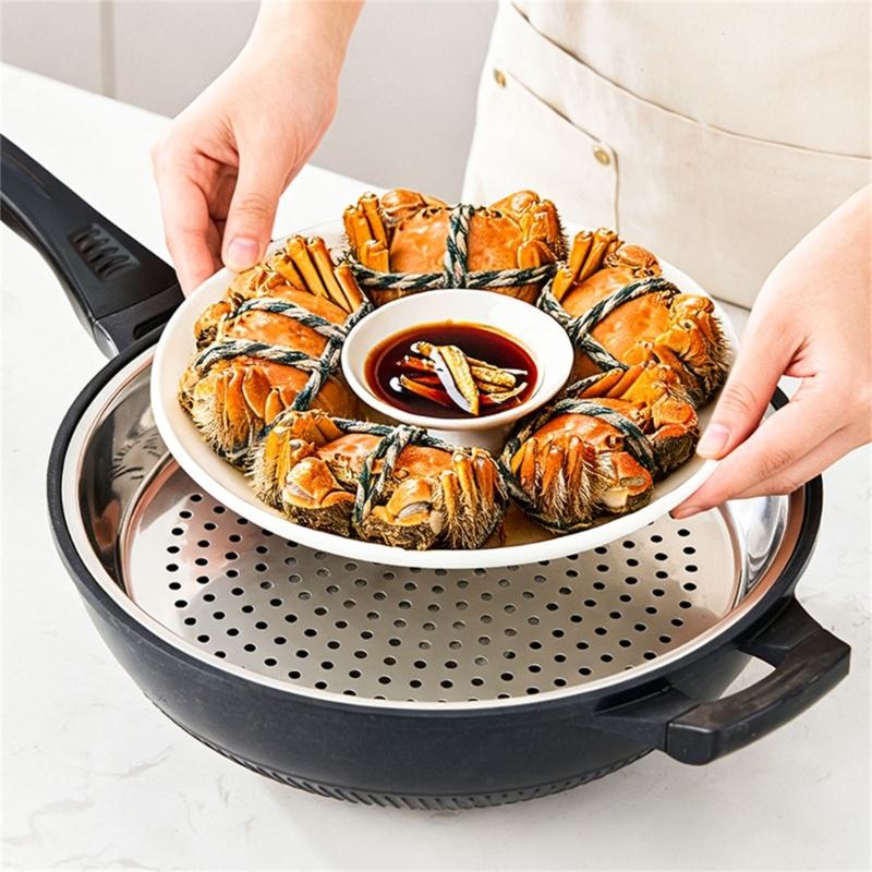 Durable 304 Nonrust Steel Steaming Rack for Uniform Heat and Quick Cleaning Suitable for Various Kitchen Appliances