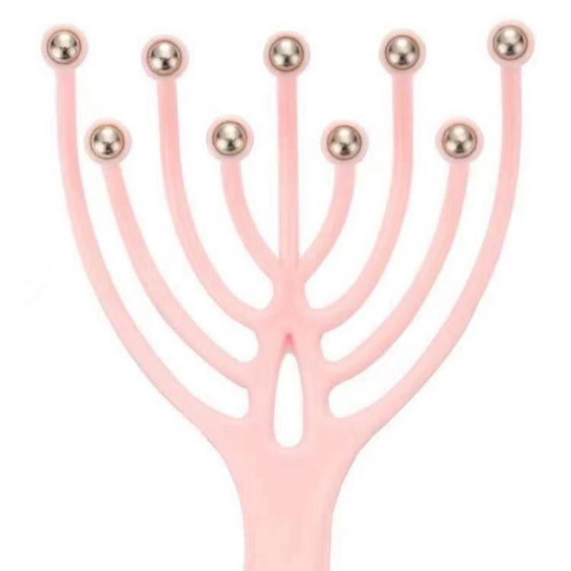 1 Stk. Kopfmassagegerät Kopfhaut Nacken Kamm Roller Fünf Finger 9 Krallen Stahlkugel Handheld Entspannung Spa Haarpflege für Haare Stressabbau