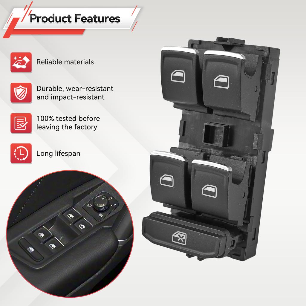 Driver Electric Master Window Switch Button For Volkswagen VW Golf Mk7 Passat B8 Tiguan Touran Skoda Seat 5G0959857A 5G0959857