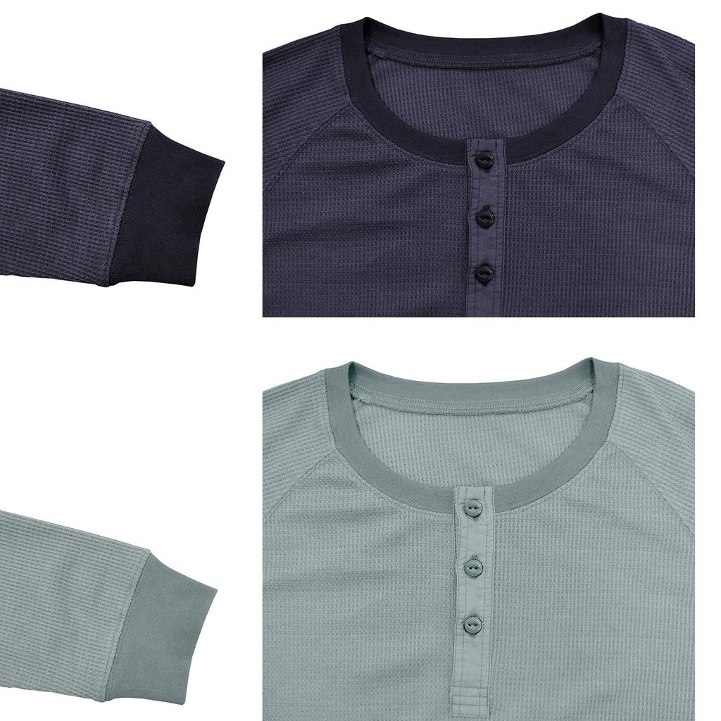Tricou cu mânecă lungă pentru bărbați Cămașă cu gât rotund cu henley Primăvară Toamnă Îmbrăcăminte ocazională Iarnă Camasă confortabilă Cămașă elegantă