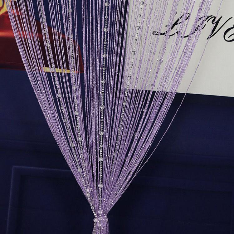 Rose Flower Silver Thread Tassel Curtain, 1x2m Door Drape Room Divider Living Room Bedroom, Home Decor Privacy Screen Hanging Partition