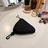 Zipper Triangle Coin Pouch Black Lipstick Storage Bag Cute Small Item Bag  Bank Card