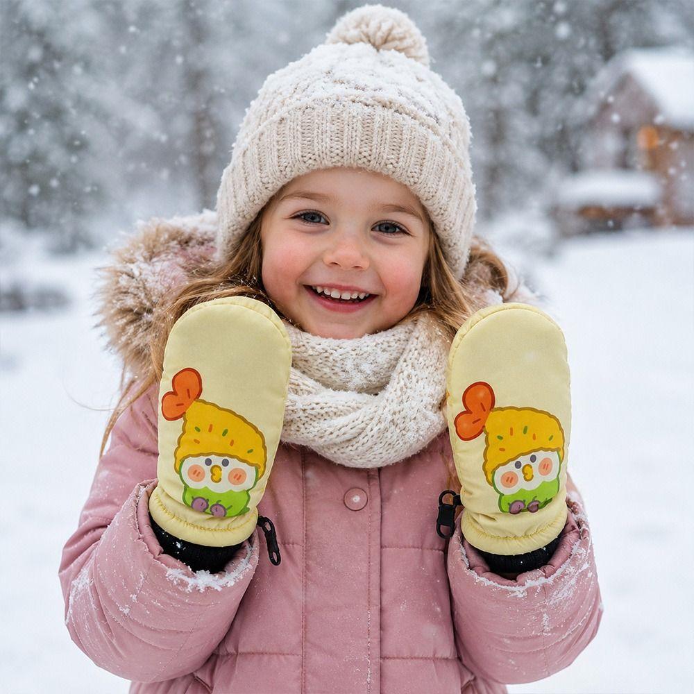 Waterproof Children Ski Gloves Non-slip Kids Winter Mittens Cute Snow Gloves  Ski