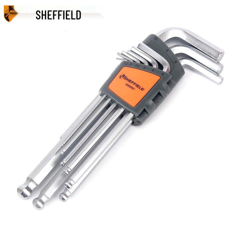 Sheffield S050007 9-Piece Metric Long Ball-End Hex Key Set mm