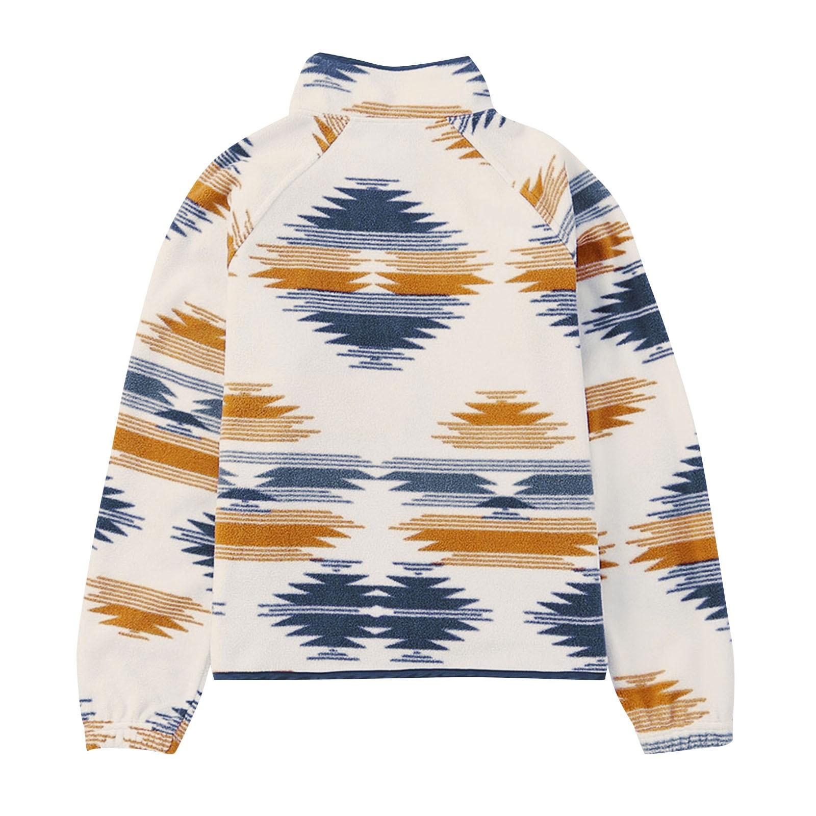 Женское осеннее теплое пальто с принтом на пуговицах — фото 3