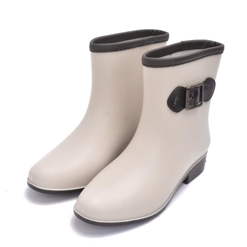 

Water shoes Japanese and Korean women s rain shoes medium rain boots high-end bow waterproof glue shoes women s rain boots 36 абрикосовий