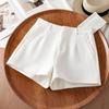 Women's Khaki Summer Suit Shorts, Thin Casual Loose Fit, Three-Point Design, Slimming Petite Hot Pants for 2025.