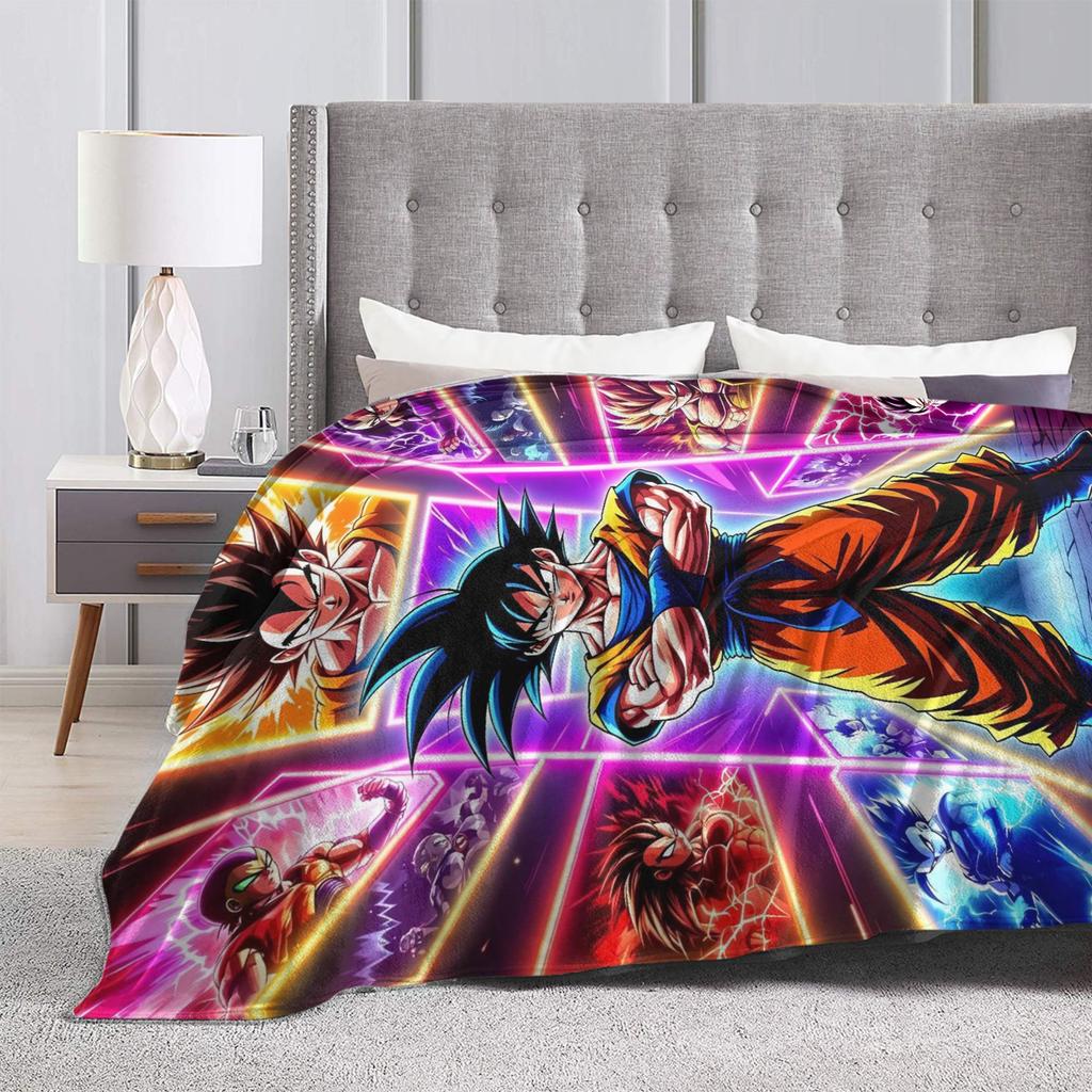 D-Dragons Ball Anime Flannel Blanket Super Soft Throw Blanket for Home Decor Decorative Street Trend Bedspread Sofa Bed Cover