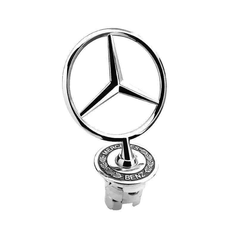 

Car Sticker 1Pcs Metal Car Hood Badge Front Chrome Logo Hood Marking For Mercedes Benz C E S Class W204 W205 W212 W213 W211 W220 чёрный