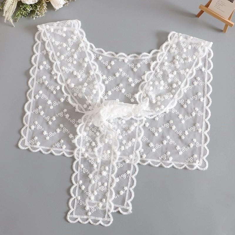 New Women Printed Shawl Fake Collar Detachable Big Lapel False Collar Shirt Kragen Sahte Yaka Kraagje for Clothing Accessories
