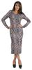 Bimba Printed Long Bodycon Dress With Pockets For Women Full Sleeves Dress Midi