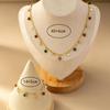 Vintage Bohemian Rainbow Heart Necklace & Diamond-Studded Bracelet Set