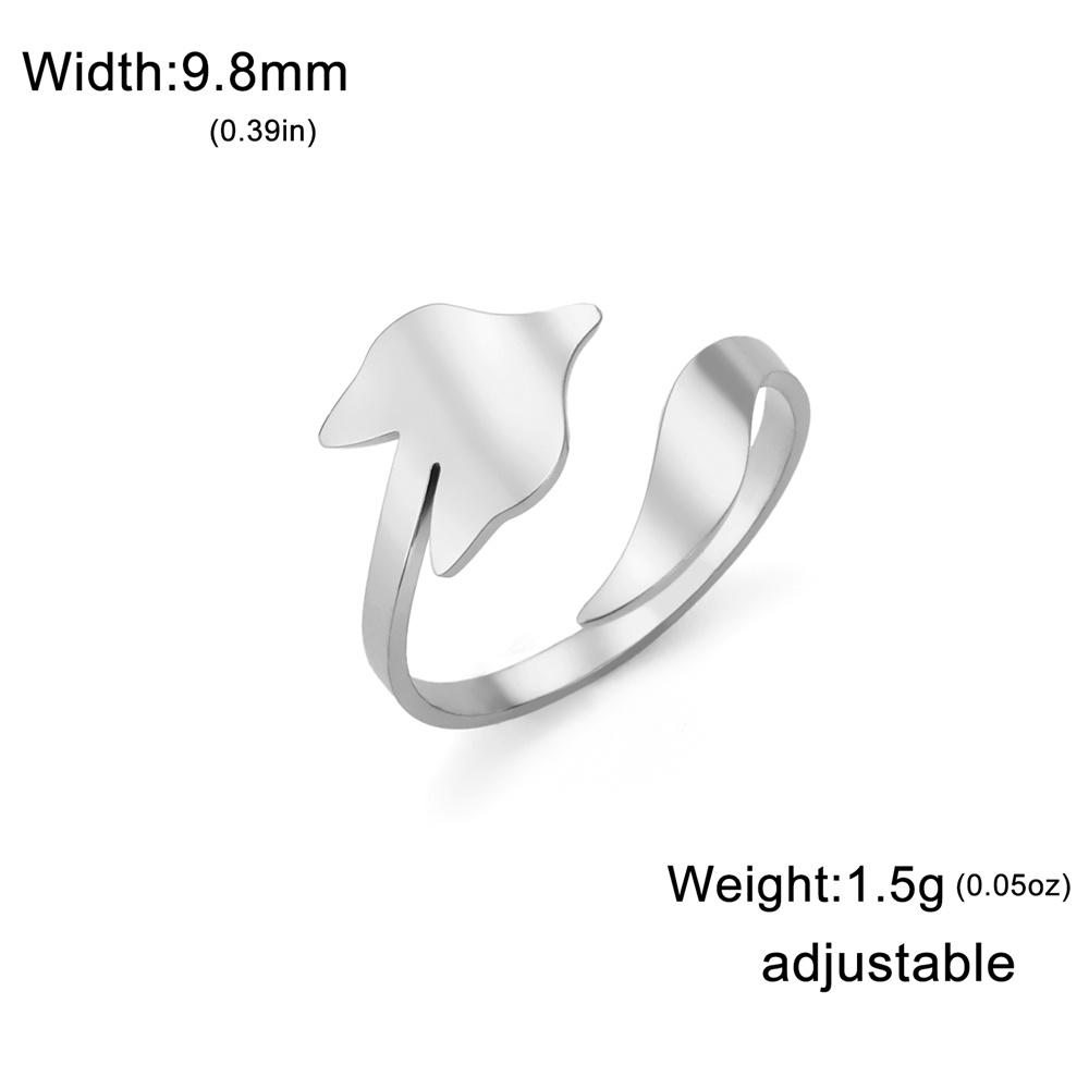 My Shape Fox Tail Open Rings for Women Men Stainless Steel Adjustable Finger Rings Wise Animal Good Luck Jewelry Gifts Wholesale