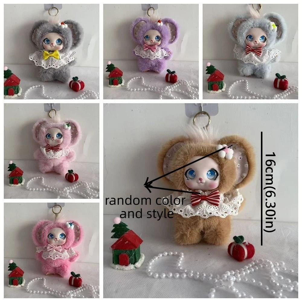 Bowknot‘ Plush Rabbit Doll Keychain Big Ear Rabbit Hanging Ornament Birthday Gift