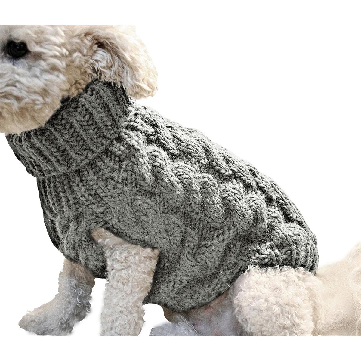 Welpen-Hundepullover für kleine mittelgroße Hunde und Katzen, warme Winterkleidung für Haustiere, Rollkragenpullover, Chihuahua-Weste, weicher Yorkie-Mantel, Teddy-Jacke S