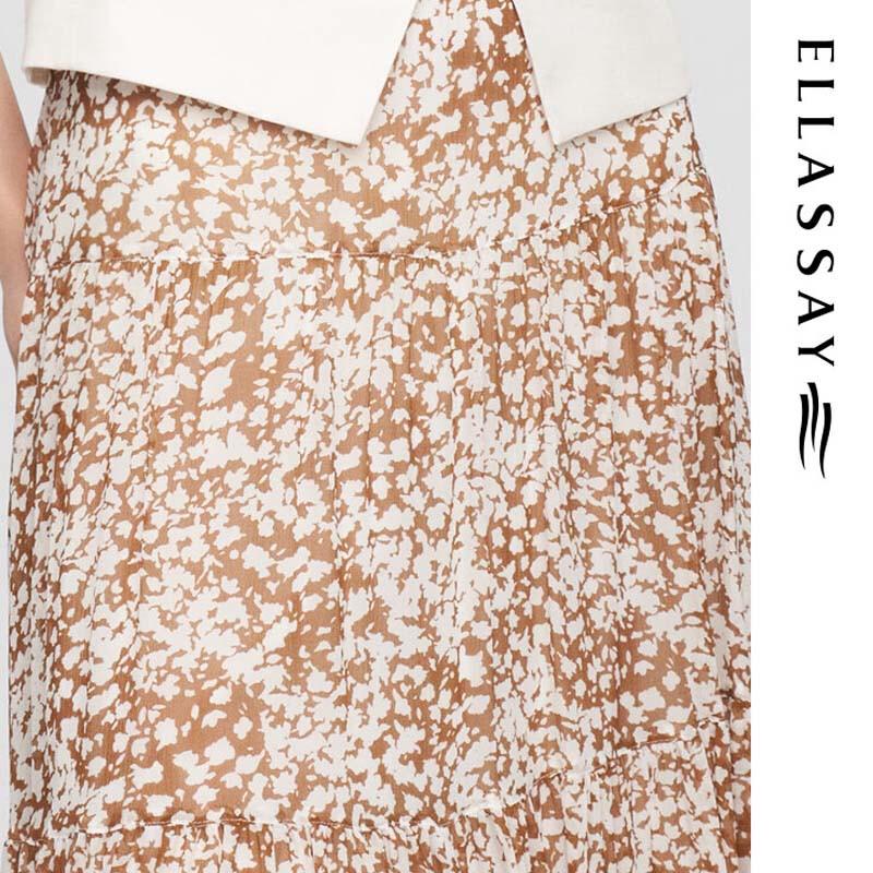 ELLASSAY Pleated Print Mid-Length Elegant Skirt