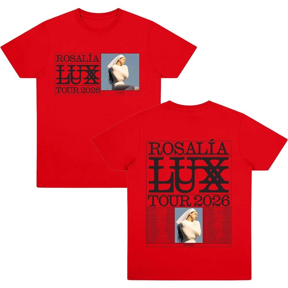 Rosalía LUX 2026 Tour Grafik T-Shirt Unisex Stilvoll Kurzarm 100% Baumwolle Hohe Qualität Lässig Rundhals Street Style T-Shirts
