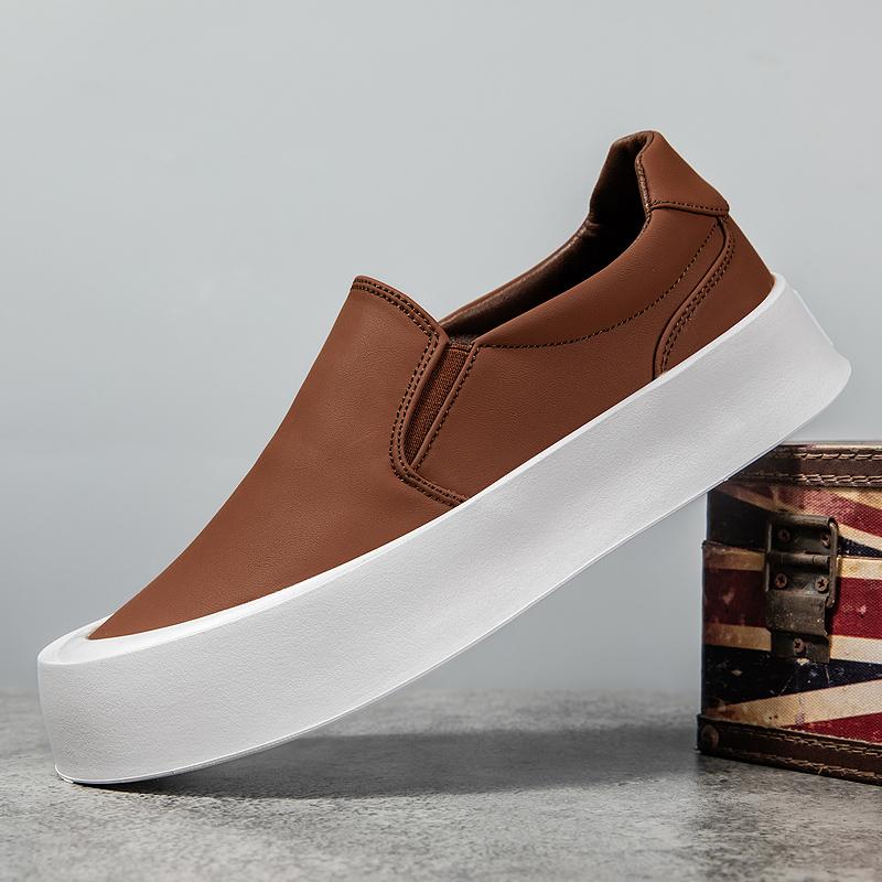 Fashion Leather Casual Shoes Elegantes Formal Men's Loafers Moccasins Breathable Slip On Male Boat Shoes Leisure Walk Moccasins