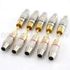 10Pcs RCA Plug Connectors Coaxial Cable Audio Adapter Gold Plug Male No Solder Connector Solderless Video Cable Kit TV CCTV