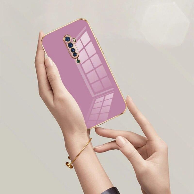 Do etui OPPO Reno2 F oppo Reno2z etui na telefon Oppo Reno 2 etui CPH1989 CPH1907 pokrywa luksusowe kwadratowe poszycie odporna na wstrząsy tylna pokrywa