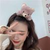 For Girls Large Bear Korean Hair Rope Ponytail Holder Women Hair Side Clips Plush Scrunchies