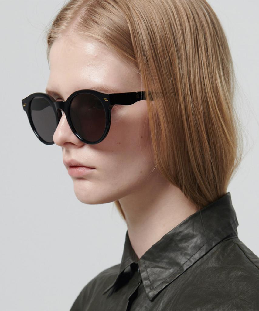 Seupeulingseuteulingseu Round Horn-Rimmed Sunglasses Page 82 [Black]