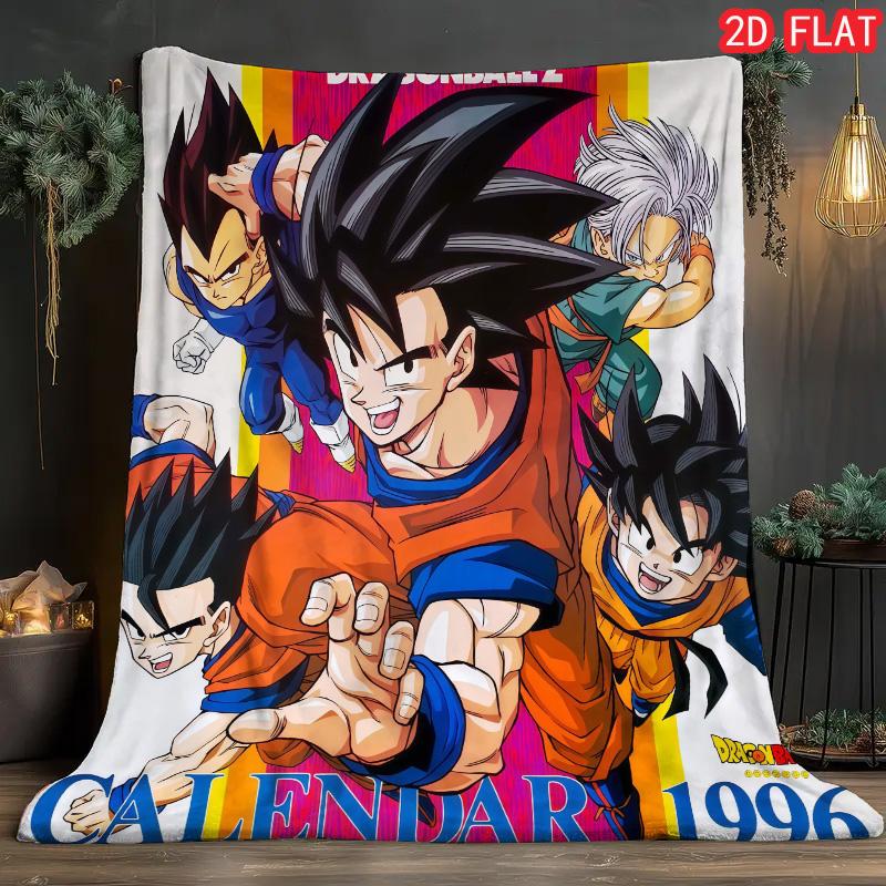 Dragon Ball Light Thin Blanket Breathable Flannel Blanket for Sofa Bed Daily Home Use THW