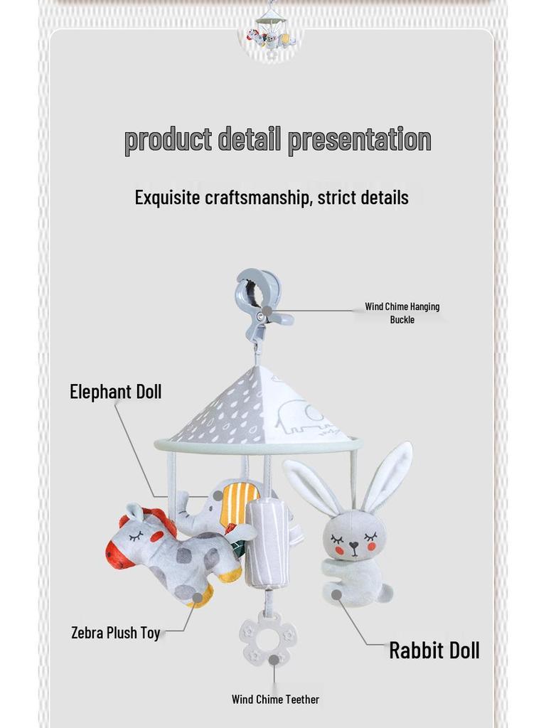 Aipinqi Nordic Style Baby Animal Stroller Hanging Plush Toy Pendant