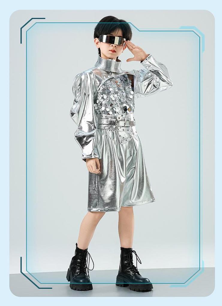 Kids' Cheerleading & Hip Hop Dance Sequin Costumes: Trendy Drummer-Inspired Outfits for Boys & Girls