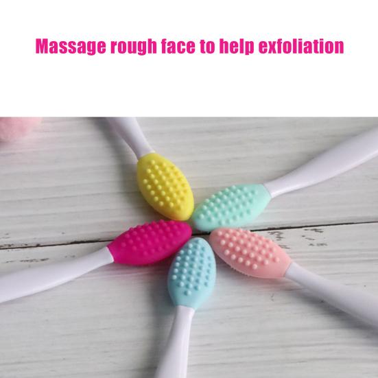 Nosní kartáček oboustranný na odstraňování černých teček silikonový kosmetický nosní s dlouhou rukojetí čisticí nástroje na černé tečky pro domácí použití