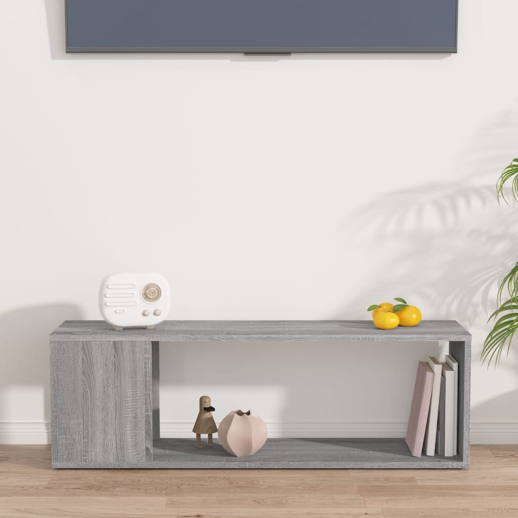 vidaXL TV-Schrank Grau Sonoma 100x24x32 cm Holzwerkstoff