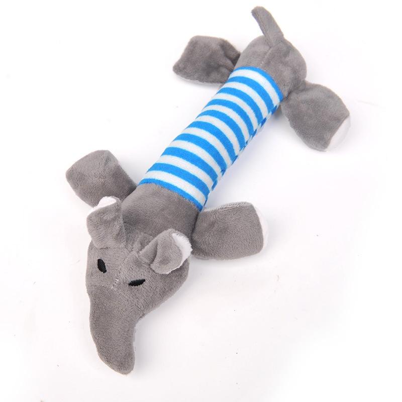 Wholesale Plush Dog Toy Pig With Sound Four-legged Striped Duck Elephant Pet Toy