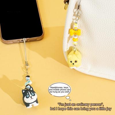 2Pcs Keychain Pendant Puppy Design Lightweight Miniature Key Holder Emotional Healing Keychain Backpack Accessories