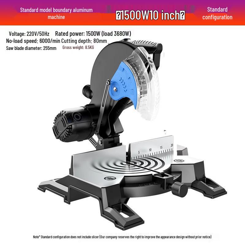High Precision 10-Inch Aluminum Alloy Multifunctional Miter Saw for Wood and Aluminum Cutting At 45°