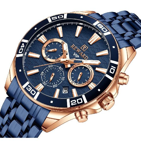 REWARD  Relogio Masculinos Waterproof Chronograph Quart Watches Men Wrist Luxury Sport Watch