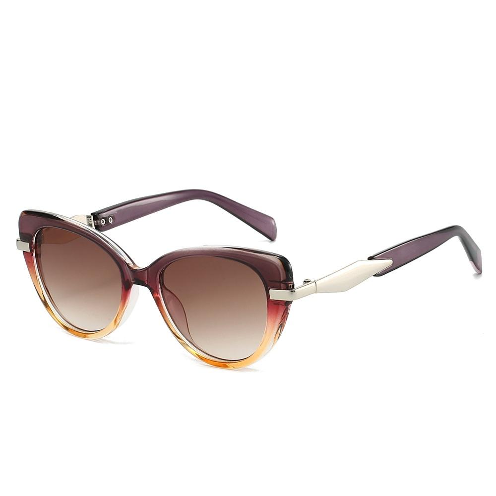 New Luxury Gradient Cat Eye Women Sunglasses Retro Brand Contrast Color Frame Design Trendy Casual Men Sun Glasses Uv400