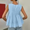 Women's Color Pleated Slimming Loose Vest Shirt
