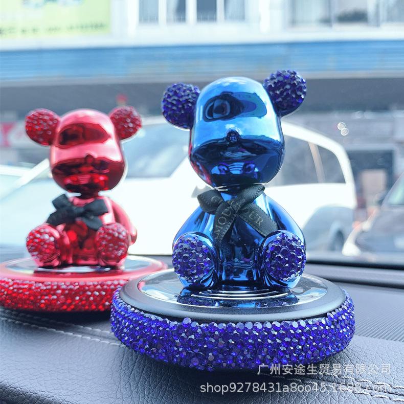 

Автомобильное украшение для духов, креативное украшение для автомобиля с бриллиантами, автопарфюм, ароматерапия, держатель для духов с медведем НЛО